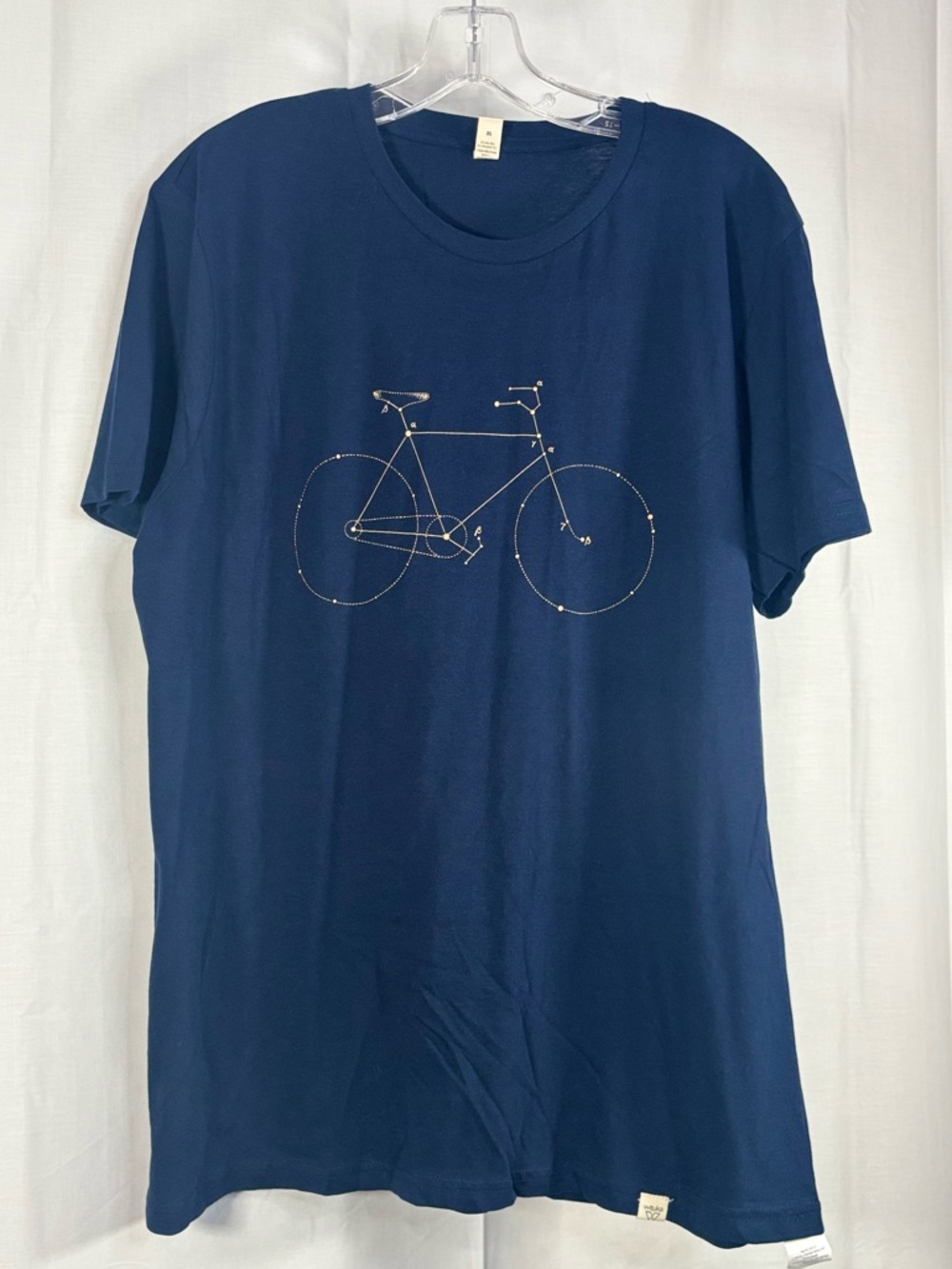 NWOT WITUKA Men's Organic Cotton Navy Blue Bicycle Graphic Tee Size XL